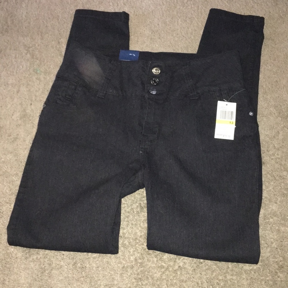 NWT Diamanté Jeans Jet Black Skinny Jeans - Picture 3 of 7